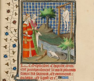 Polykrates hengt, ca 1413-1415 av Boucicaut Master,