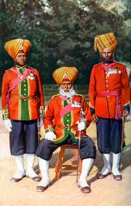 Offiserer for den 15. Ludhiana Sikks, indisk hær, India, 1922.