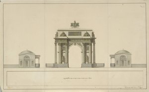 Triumfbue av Tverskaya Zastava i Moskva, 1826-1829 av Bové