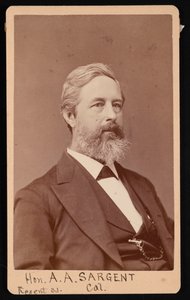 Portrett av Aaron Augustus Sargent 1827-1887, før 1881. av Brady