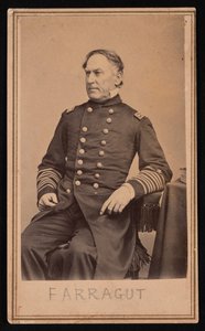 Portrett av David Glasgow Farragut 1801-1870, før 1870. av Brady