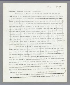 Side 539, kapittel 27, Den slettede passasjen som beskriver ødeleggelsen av Draculas slott, fra Bram Stokers originale maskinskrevne manuskript av 