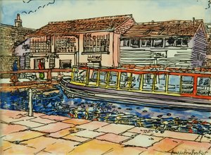 Canal Museum, Camden Lock (akvarell på papir) av Brenda Brin Booker