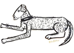 Hound Dog (pensel og blekk på papir)