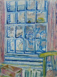 Soveromsvinduet (olje og pastell på papir) av Brenda Brin Booker