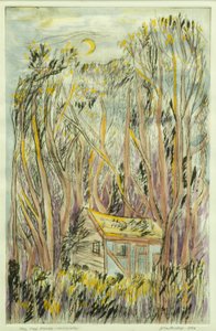 The Tree House I (akvarell på papir) av Brenda Brin Booker