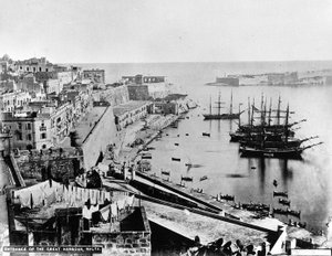 Inngang til Great Harbour, Malta, ca. 1880 av British Photographer