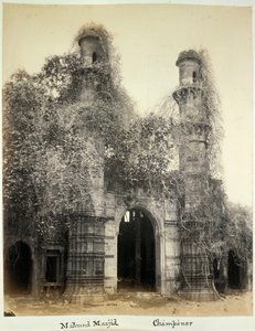 Mahmud Masjid (Nagina Masjid), Champaner, ca. 1875 (s/hvitt-bilde) av British Photographer