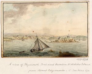 En serie skisser, utsikter i Storbritannia, kontinentet og Amerika 1772-1778 (akvarell) av British School