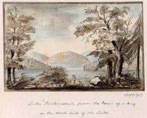 En serie skisser, utsikter i Storbritannia, kontinentet og Amerika 1772-1778 (akvarell) av British School