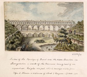 En serie skisser, utsikter i Storbritannia, kontinentet og Amerika 1772-1778 (akvarell) av British School