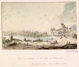 En serie skisser, utsikter i Storbritannia, kontinentet og Amerika 1772-1778 (akvarell) av British School