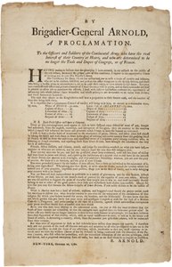 Proklamasjon til offiserer og soldater fra den kontinentale hæren, 20. oktober 1780 av British School