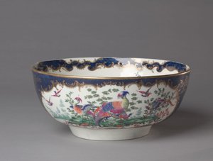 Punch Bowl, Worcester Porselensfabrikk, ca. 1770 av British School