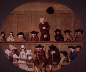 Quaker-møte (fargelitho) av British School