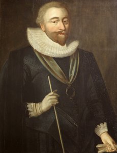Richard Weston, jarl av Portland, Lord High Treasurer, ca. 1630 (olje på panel) av British School