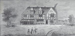 Stratford-on-Avon: Shakespeares hus (gravering) av British School