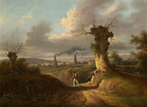 The Old Glass Works, Nailsea, ca. 1810 (olje på lerret) av British School
