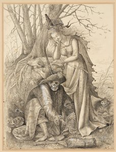 Vanitas Allegory: Døden og en ung kvinne av British School