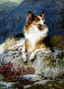 Collie i et landskap av Briton Riviere