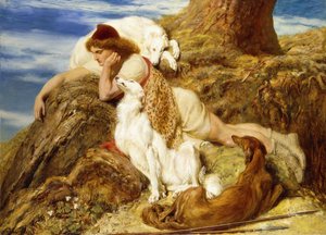 Endymion "Ah! vel om dagen, hvorfor skulle vår unge Endymion pine unna"-Keats, av Briton Riviere