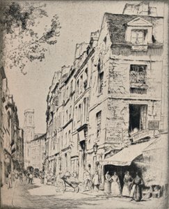Gårdsplassen til Halles, Rue St Jacques, 1915 av Bror Julius Olsson Nordfeldt
