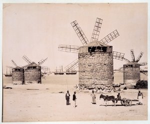 Moulins a Alexandria - fotografi av Zangali-brødrene, sent på 1800-tallet