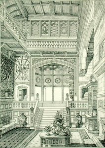 Hall og trapp, fra "Eksempler på gamle og moderne møbler"