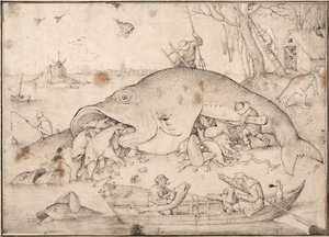 Stor fisk spiser liten fisk, 1556 av Bruegel