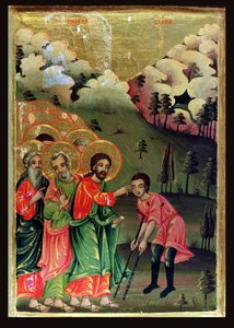 The Healing of the Blind Man, 1811 (tempera og bladgull på panel)