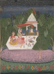 Ragini Bhairavi, fra a Garland of Musical Modes (Ragamala) manuskript av Bundi School