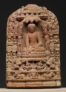 Plakett som viser episoder fra livet til Shakyamuni Buddha (pyrofyllitt) av Burmese School