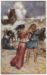 Illustrasjon for The Cloister and The Hearth av Charles Reade (farge litho) av Byam (after) Shaw