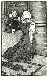 Illustrasjon for The Cloister and The Hearth av Charles Reade (litho) av Byam (after) Shaw