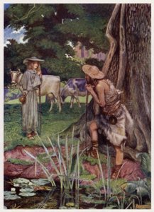 "Til byen Walsingham / Veien er vanskelig å være borte" (farge litho) av Byam (after) Shaw