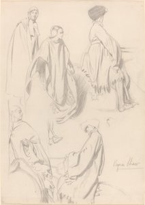 Studier av menn og kvinner i middelalderdrakt av Byam Shaw