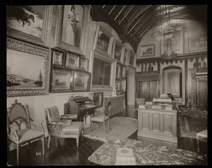 Kunstgalleriet til Helen Gould-godset (sen Jay Gould-residens) i Tarrytown, New York, 1893-94 (sølvgelatintrykk) av Byron Company