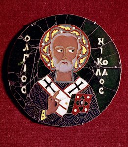 Bysantinsk kunst: representasjon av St. Nicholas av Myra (eller Bari) (4. århundre) (Bysantinsk kunst: representasjon av St. Nicholas av Bari) E-post fra 1000-tallet (Emalje av Byzantine