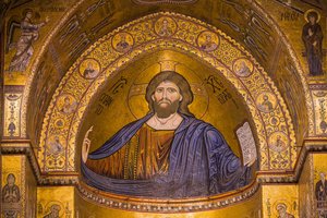 Bilde av Jesus, Santa Maria Nuova katedral, Monreale, Sicilia, Italia, Europa av Byzantine