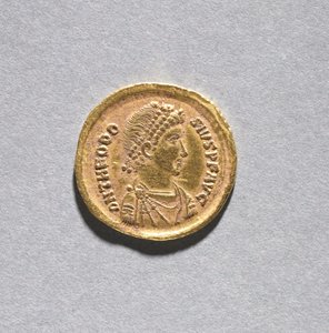 Solidus av Theodosius I den store av Byzantine
