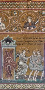 Utvisningen fra det jordiske paradis, bysantinsk mosaikk, Gamle testamentets syklus-jordiske paradis, XII-XIII århundre (mosaikk) av Byzantine