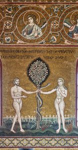 Den opprinnelige synden, bysantinsk mosaikk, gammeltestamentlige syklus-Earthly Paradise, XII-XIII sek (mosaikk) av Byzantine