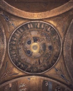 Skapelse på kuppelen i vestibylen (mosaikk) av Byzantine Byzantine