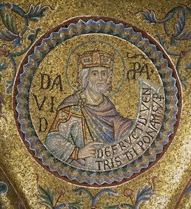 Kong David Detalj av interiørmosaikker i St. Marks-basilikaen, 1200-tallet av Byzantine Byzantine