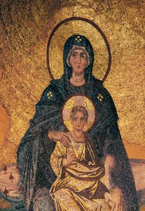 Jomfru og barn på tronen (mosaikk) av Byzantine Byzantine