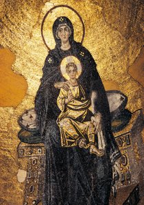 Jomfru og barn på tronen (mosaikk) av Byzantine Byzantine