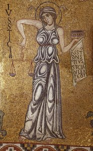Rettferdighetsdetalj av interiørmosaikker i St. Marks-basilikaen, 1100-tallet