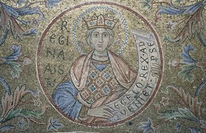 Dronningen av Saba Detalj av interiørmosaikk i St. Marks-basilikaen, 1200-tallet av Byzantine Byzantine