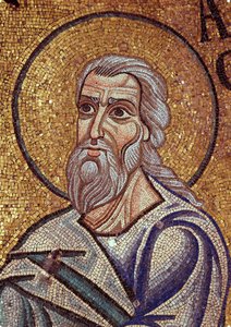 Profeten Habacuc (Habacuc, Habacuc, Habakkuk, Abakuk, Havakuk) (7. århundre f.Kr.). Verk av en bysantinsk mester, mosaikk, detalj av dekorasjonen av Markuskirken i Venezia (Italia) av Byzantine School