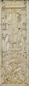 Panel fra Diptych of Consul Areobindus, Konstantinopel, 506 AD (se også 224964) av Byzantine School